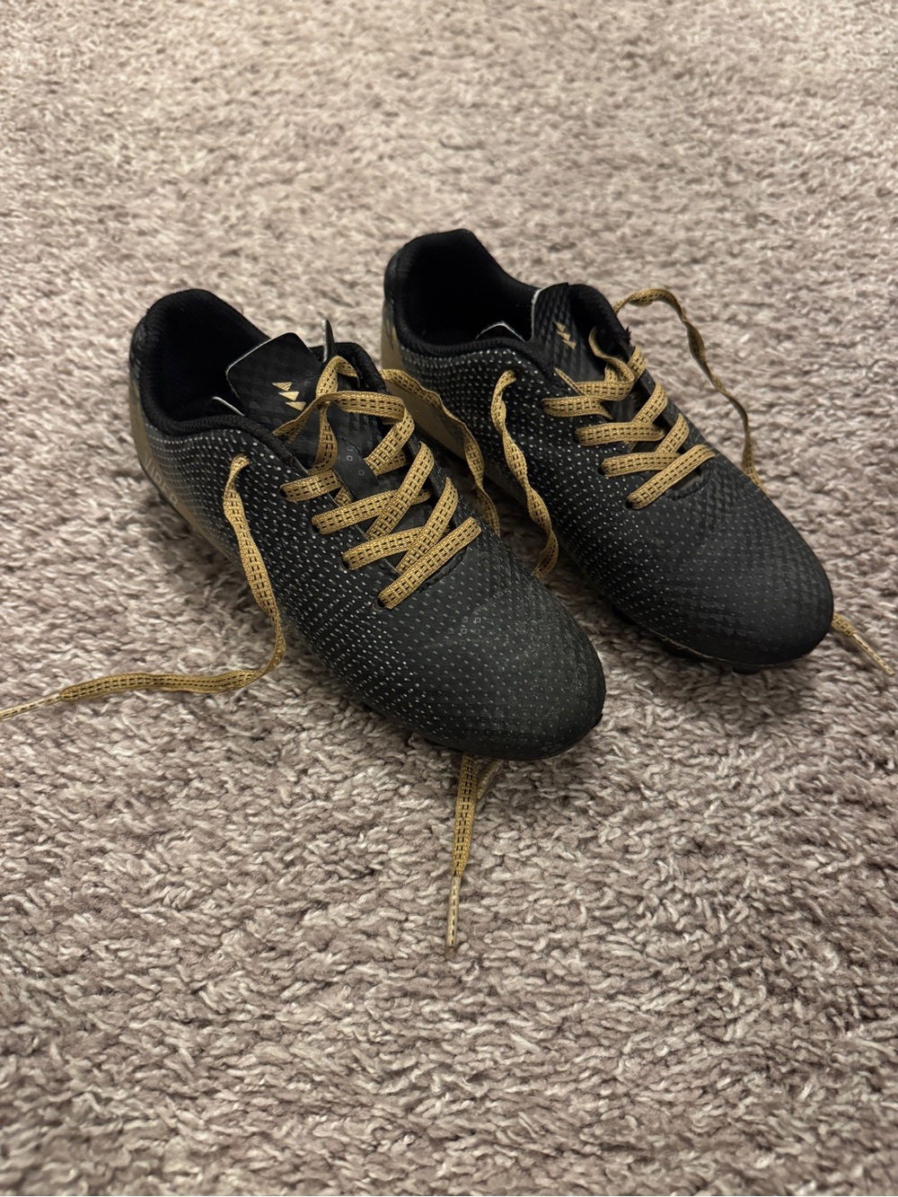 Kids Black and Gold Speed Viper DSG soccer cleats